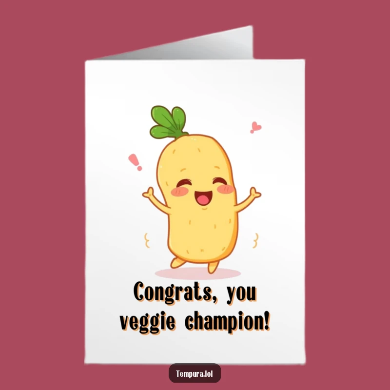Free Printable Congrats Card: Wiggling Veggie Celebration