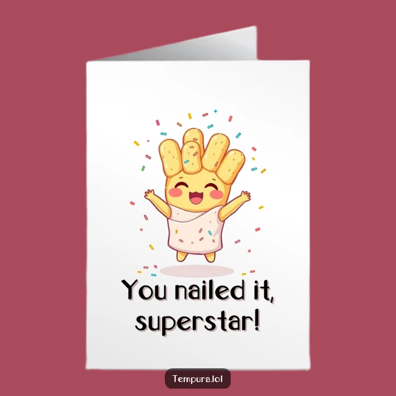 Free Printable Congrats Card: Juggling Sprinkles Tempura Funny Downloadable