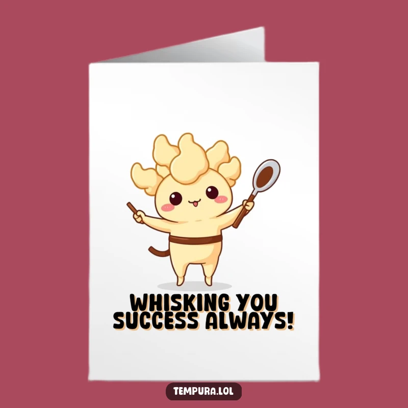 Free Printable Congrats Card: Juggling Tempura for Kitchen Achievements!