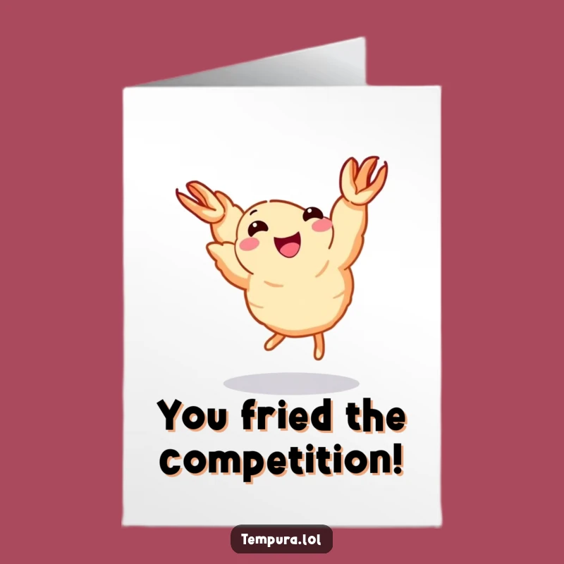Free Printable Congrats Card: Dancing Tempura Shrimp Celebration Gift