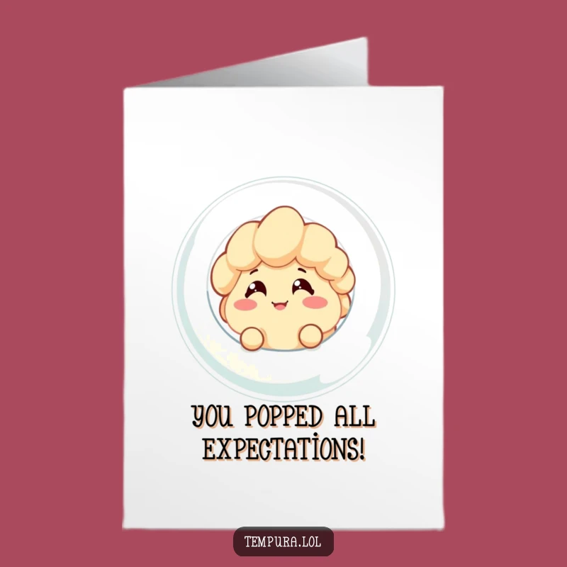 Free Printable Congrats Card: Cheerful Bubble Tempura Pal Funny Downloadable