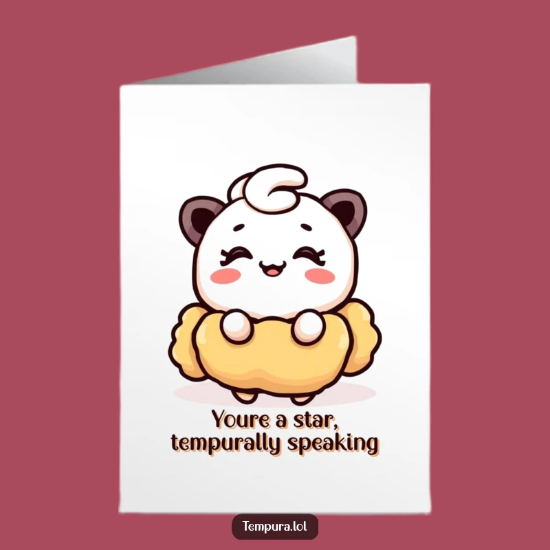 Free Printable Congrats Card: Winking Tempura - Cheerful Success Downloadable