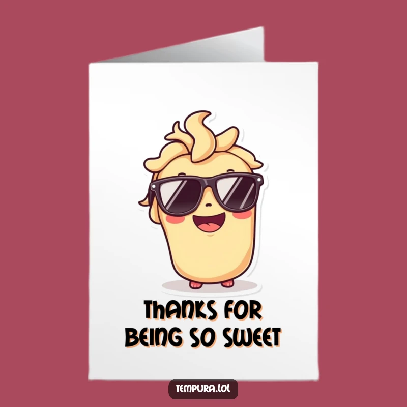 Free Printable Thank You Card: Cool Tempura Roll Sunglasses Funny Downloadable Gift