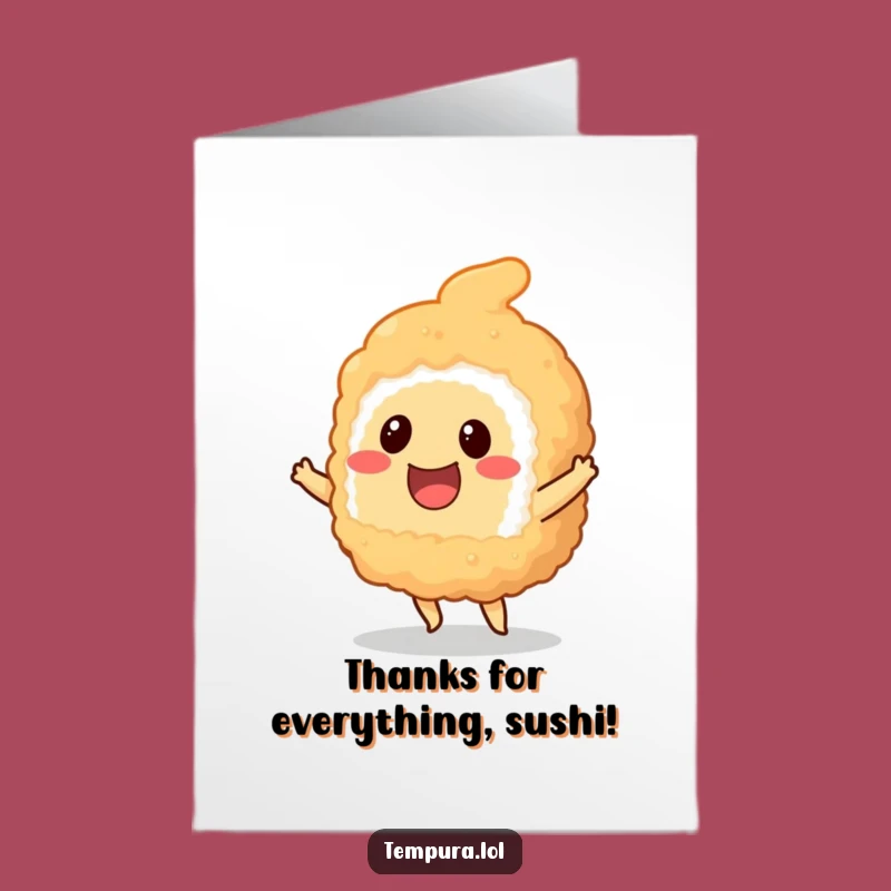 Free Printable Thank You Card: Dancing Sushi Says Thanks! Downloadable Gift.