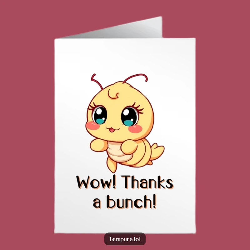 Free Printable Thank You Card: Excited Tempura Shrimp, Downloadable Humorous Thanks Gift