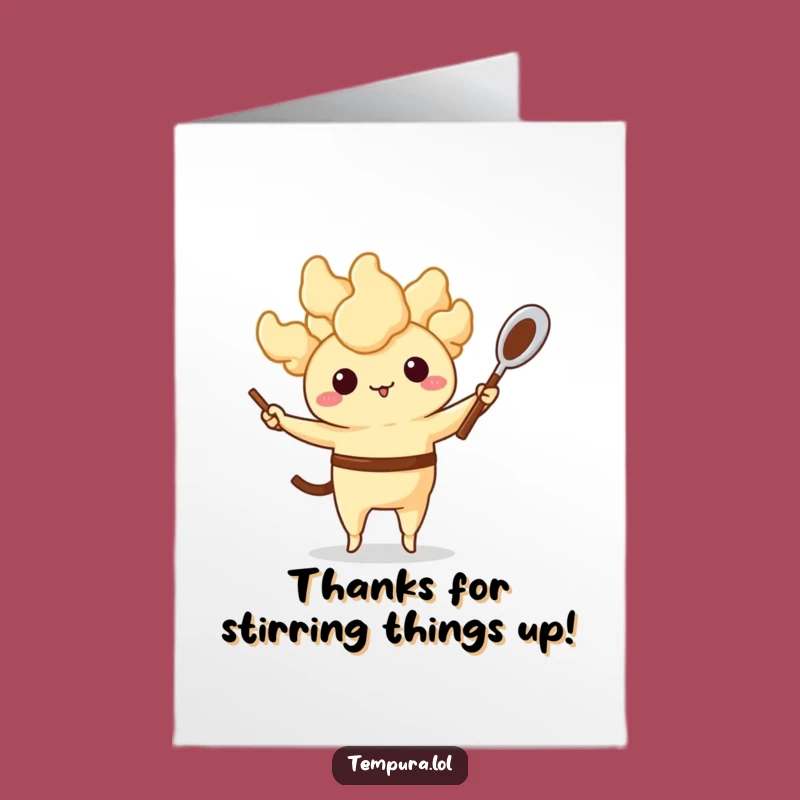 Free Printable Thank You Card: Juggling Tempura for Culinary Thanks!