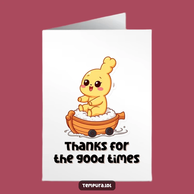 Grateful Tempura Sushi Boat Free Printable Card - Funny Thanks Downloadable Greeting