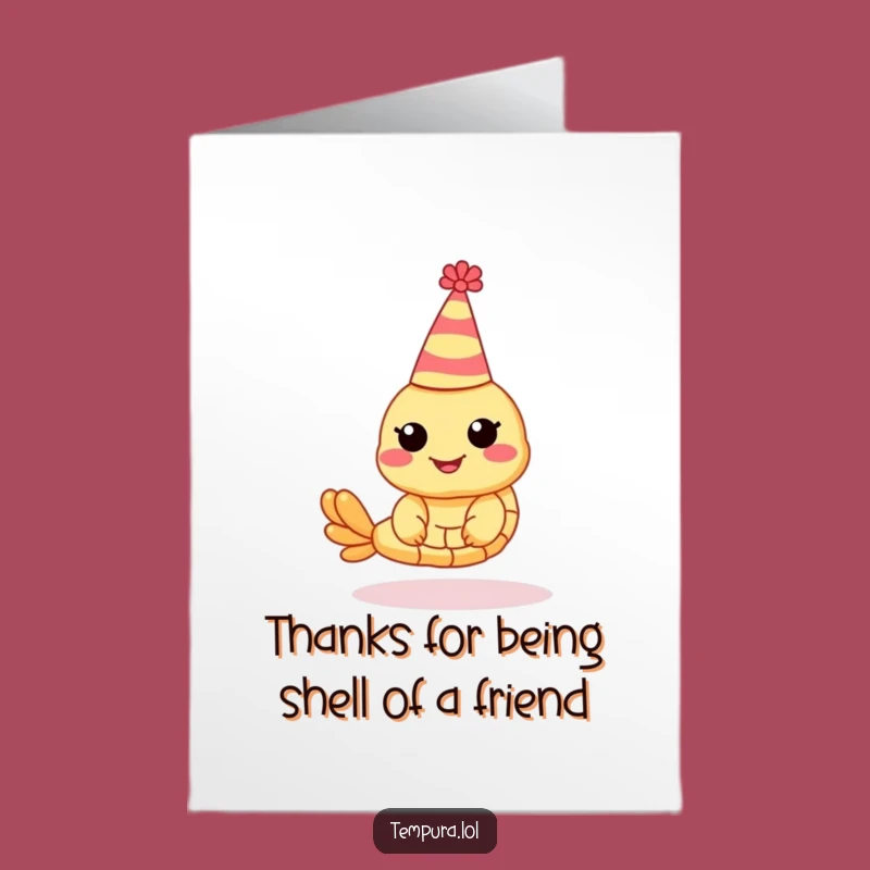 Free Printable Thank You Card: Party Shrimp Gratitude Downloadable