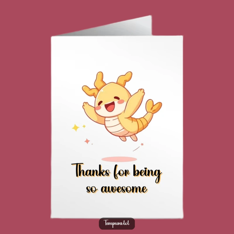 Sparkly Free Printable Tempura Shrimp Thank You Card - Print at Home!