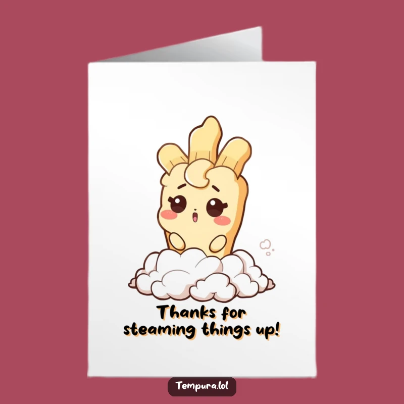 Free Printable Thank You Card: Winking Tempura Steam Funny Gift