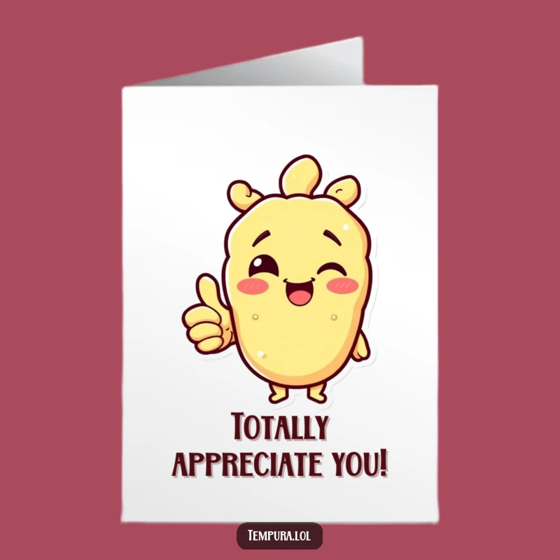 Grateful Tempura Wink Free Printable Card - Funny Thanks Downloadable Greeting