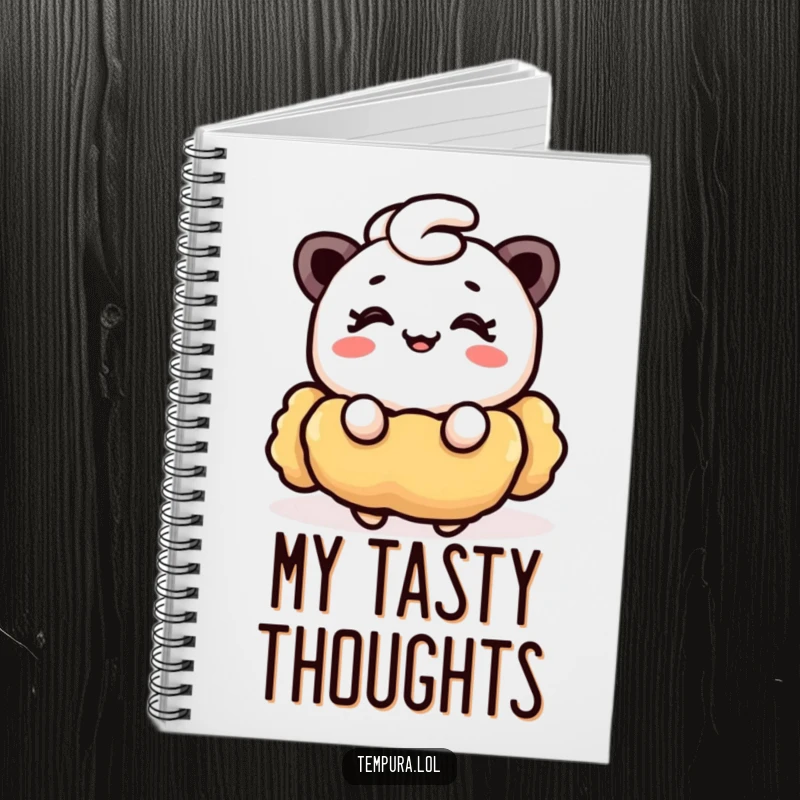 Funny Tempura Notebook: A notebook with a funny piece of tempura winking with a smile, great for recipes.