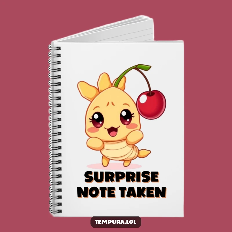 Funny Surprised Tempura Shrimp Notebook: Wide-Eyed Journal, Cherry Surprise, Inspiring Funny Gift