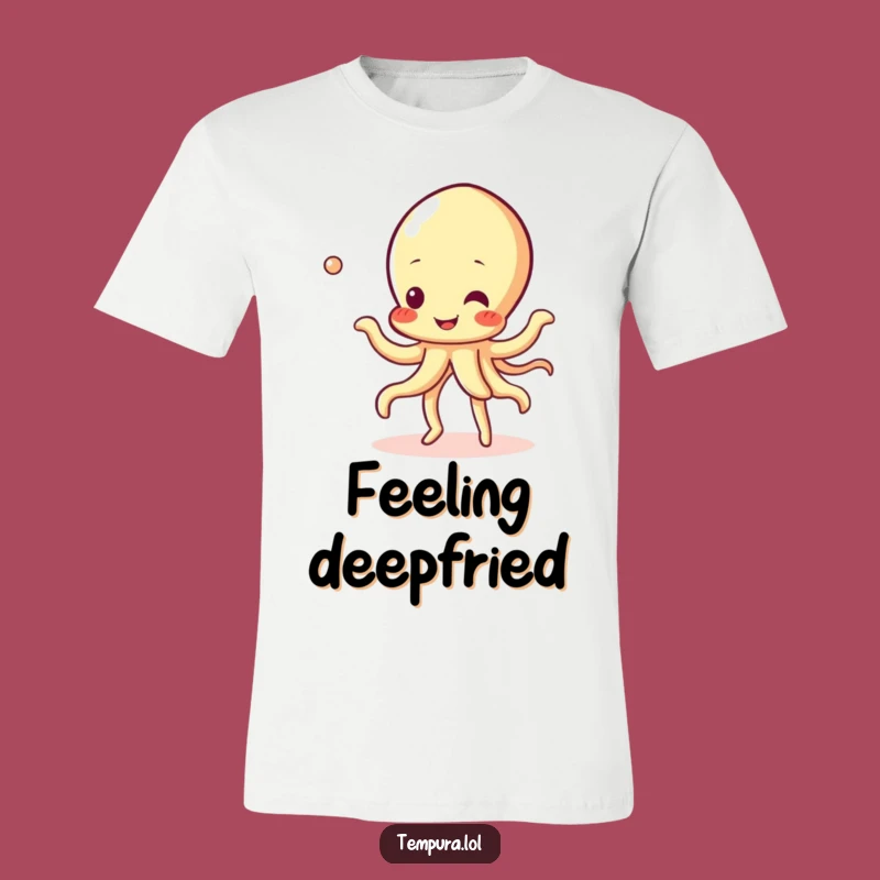 Funny Tempura Squid Dance T-Shirt: Cheerful Seafood Character Tee, Hilarious Gift!
