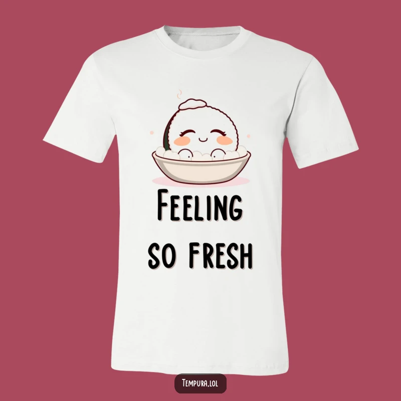 Funny Sushi Bath T-Shirt: Smiling Foodie Relaxation Tee