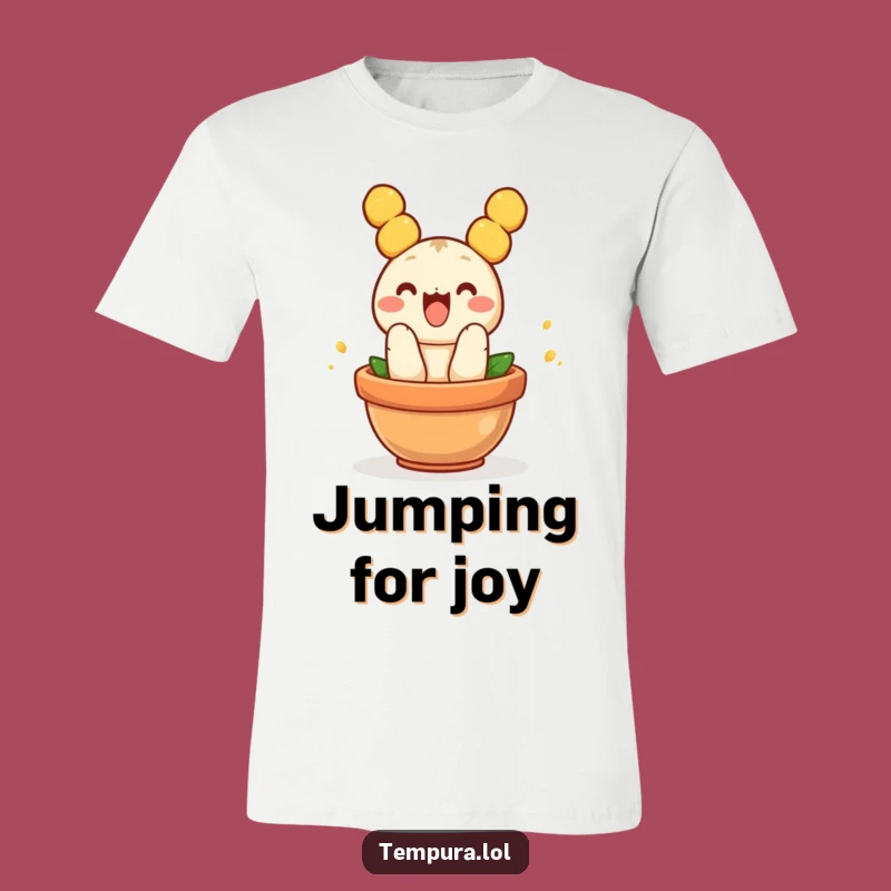 Funny Jump Tempura T-Shirt: Energetic Fried Food Fun Apparel