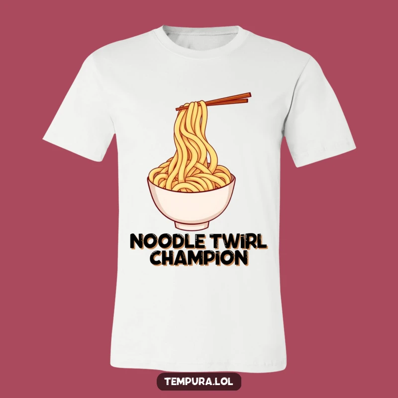Funny Udon Noodle Twirl T-Shirt: Playful Cartoon Apparel, Great Humorous Gift
