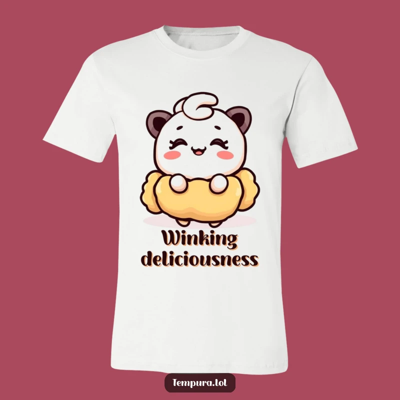 Funny Wink Tempura T-Shirt: Cheerful Fried Food Apparel