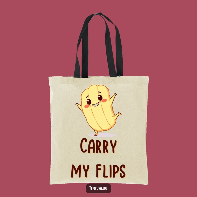 Funny Kawaii Tempura Cartwheel Tote Bag: Groovy Fried Character Bag