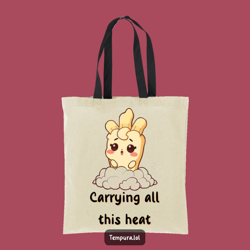 Funny Tempura Steam Wink Tote Bag: Surprised Carryall for Playful Errands
