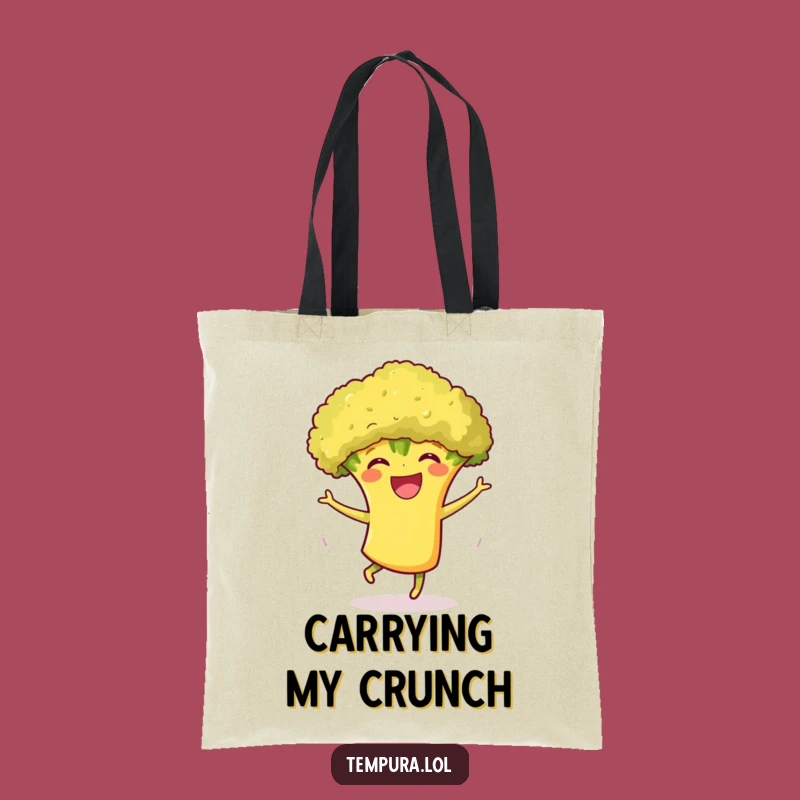 Funny Tempura Broccoli Dance Tote Bag: Carry Your Joyful Veggie Style