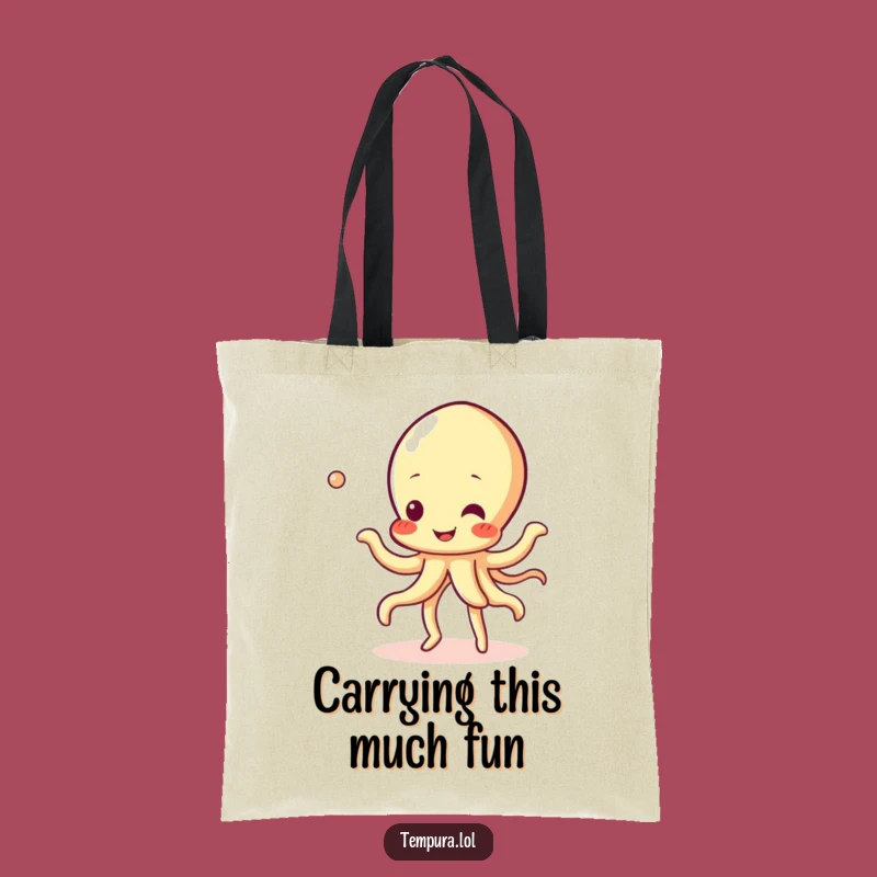 Funny Tempura Squid Dance Tote Bag: Cheerful Seafood Style, Great Funny Gift!