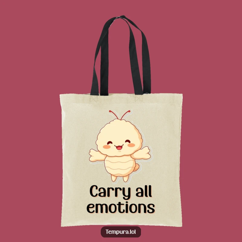 Funny Eco-Friendly Tempura Shrimp Tote Bag: Cute Fluffy Hugger, Stylish & Practical Funny Gift