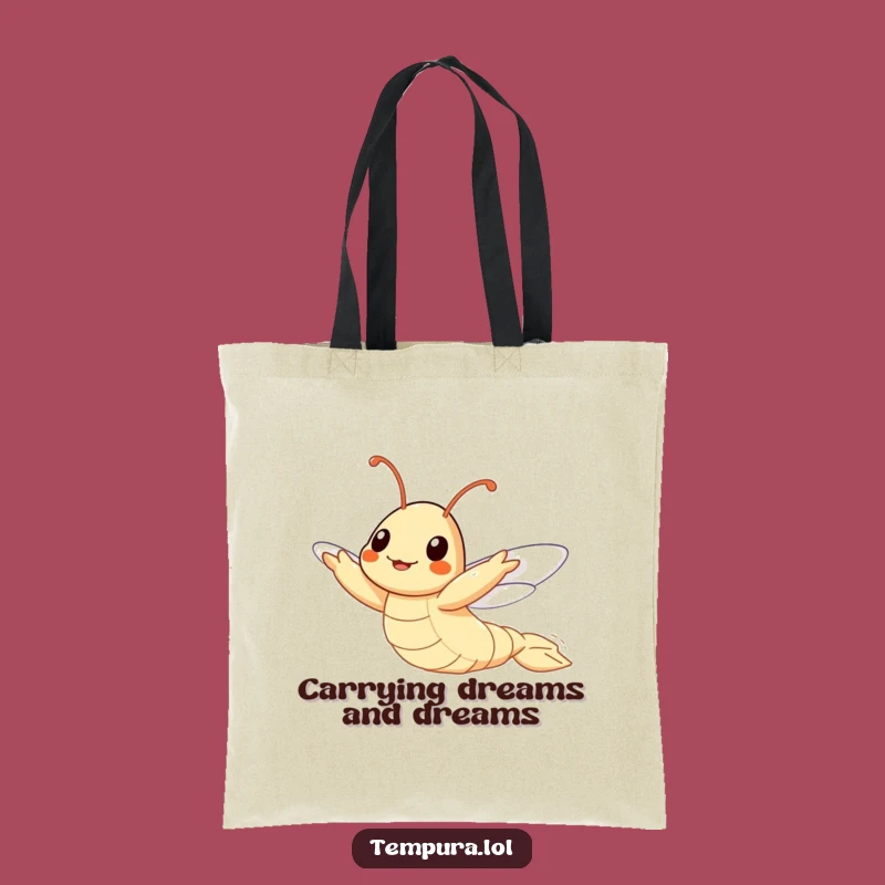 Funny Flying Tempura Shrimp Tote Bag: Carry Your Ambitions, Hilarious Gift
