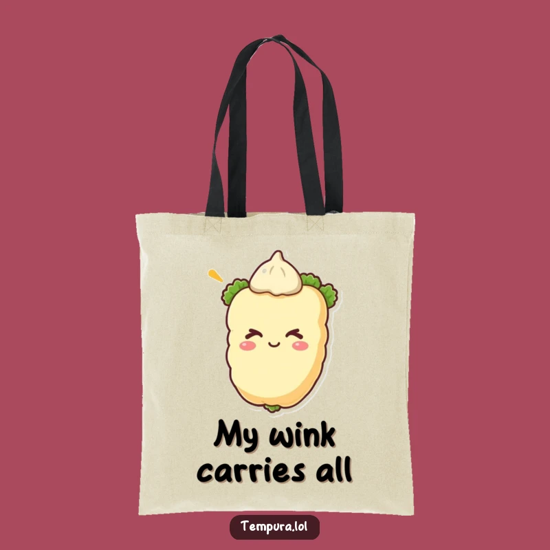 Funny Winking Tempura Vegetable Tote Bag - Practical and Hilarious Everyday Carryall