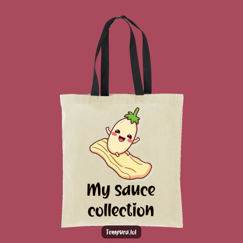 Funny Eggplant Sauce Slide Tote Bag: Chic & Hilarious Food Accessory